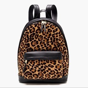 NWT JCrew Italian Leather and Calf Hair backpack
